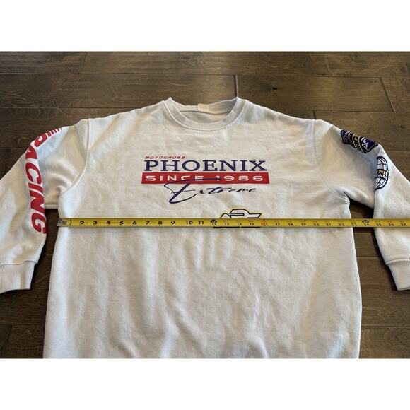 Urban Outfitters White Motocross Phoenix Since 1986 Extreme Hoodie Sweatshirt SM - Picture 9 of 9